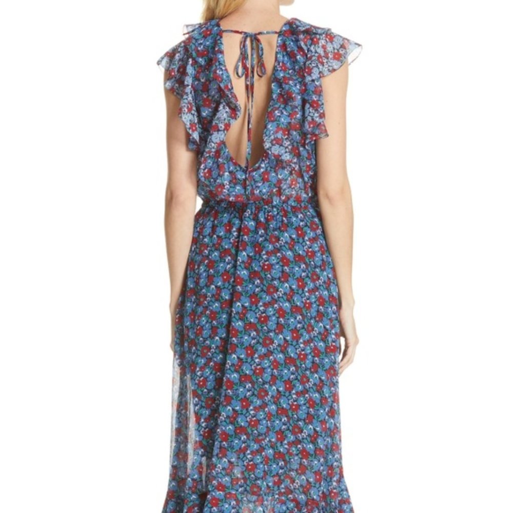 Robert Rodriguez 10 Cotton Silk Floral Print Midi Dress - Picture 9 of 11